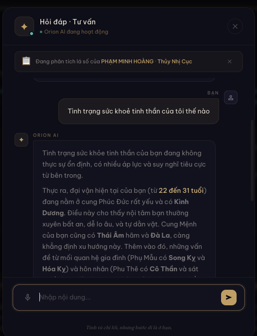 chat bot truemate Orion AI